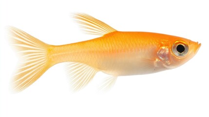 Golden Fish: A Stunning Close-Up of a  Bright Orange Celestial Pearl Danio