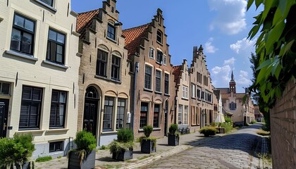 Obraz premium Canals of the old town of Volendam, Holland.