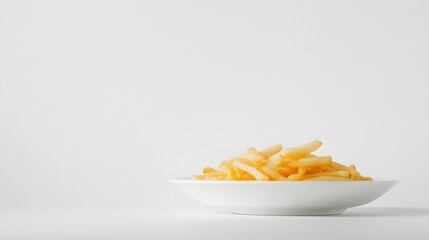 Golden French Fries in a White Dish