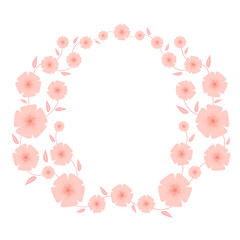 Floral wreath. Field flower round frame. Wildflowers. Meadow flowers circle border