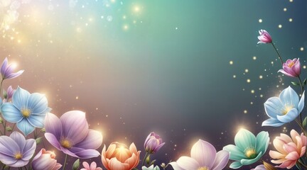 Obraz premium mystical flowers radiating soft light in a fantasy atmosphere for magical designs digital paintings and otherworldly artistic creations