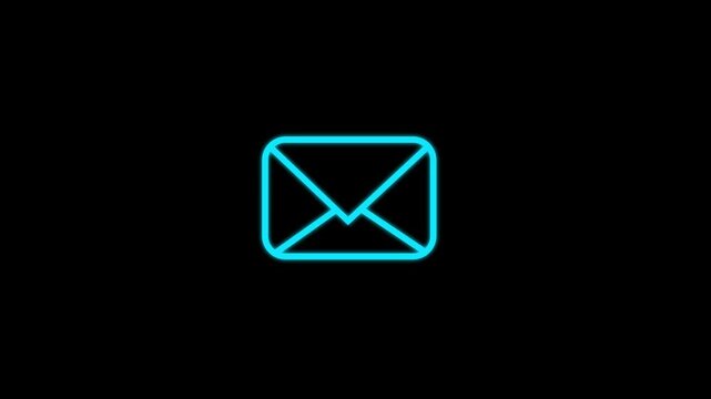 Email messaging app icon appearing and then receiving many notifications Social media animation concept information internet lcs letter mail mailbox mails malware message messages messenger mobile 