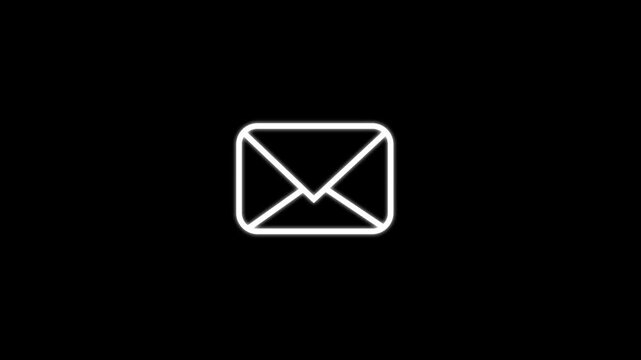 Email messaging app icon appearing and then receiving many notifications Social media animation concept information internet lcs letter mail mailbox mails malware message messages messenger mobile 
