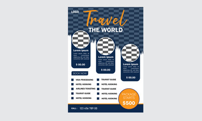 corporate minimal travel business flyer design template 