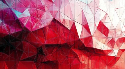 Stunning Red Geometric Building Facade Design. A Modern Architectural Marvel with Intricate Patterns and Details.