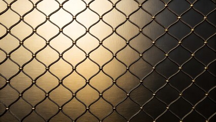 Fototapeta premium Decorative black and gold net with metallic background