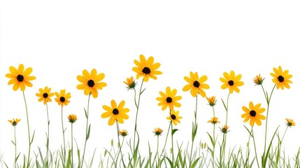 Fototapeta premium Vibrant Yellow Flowers in a Garden