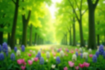 Obraz premium Abstract blurred nature scene, perfect for design overlays, graphic, screen, digital