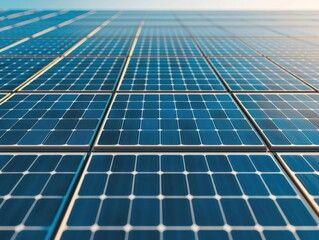 Abstract solar panel reflections with geometric symmetry, clean energy aesthetics