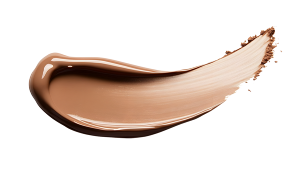 Makeup Liquid foundation stroke isolated on white background. Cosmetic product brush swatch