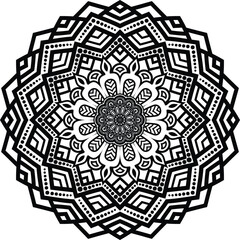 Fototapeta premium Beautiful floral pattern mandala art isolated on a white background, decoration element for meditation poster, yoga, banner, henna, invitation, cover page, design element mandala art, vector art