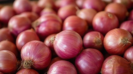A Close-Up Shot of Red Onions, Fresh Produce, Vibrant Colors, Healthy Food, Culinary Ingredient