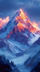 Inspiring Mountain Range at Sunrise with Motivational Quote Overlay