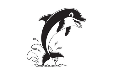 Naklejka premium Dolphin silhouette vector illustration