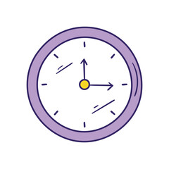 Time color line doodle icon with white background vector stock illustration