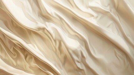 Fototapeta premium Wrinkled beige kraft paper texture banner background with subtle shadows and a soft, vintage vibe.