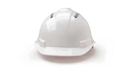 Close-up studio shot of a white safety helmet against a plain white background. The helmet is shown from a slightly elevated rear angle, exhibiting its smooth, matte surface.  Minimal shadowing is