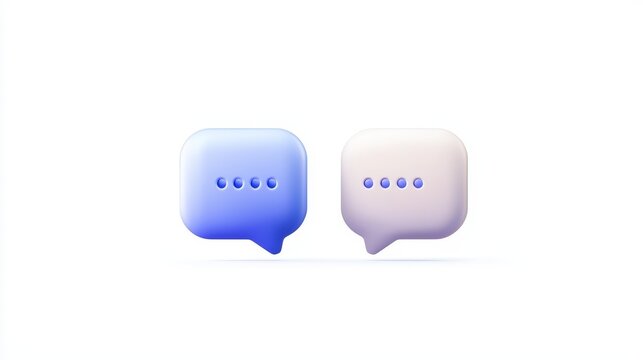 Twotoned speech bubble overlapping monochrome bubble, a symbol of modern communication