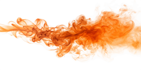 orange smoke isolated on white background.PNG