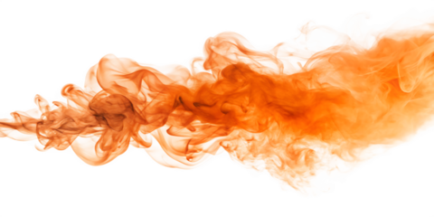 orange smoke isolated on white background.PNG