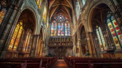 Fototapeta premium A historic cathedral with stunning stained glass windows
