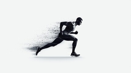 Obraz premium Abstract line drawing of a runner in motion, dynamic yet minimalist fitness art
