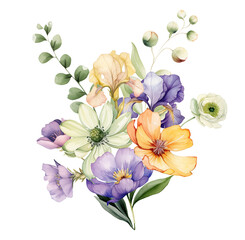 Bouquet of pastel flowers. Floral wedding decoration.