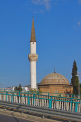 Mosque with one minaret. Darıca, Istanbul, Turkey