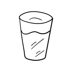 Fasting Cup line doodle icon with white background vector stock illustration