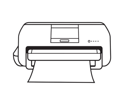 recommend clip art: Printer isolated on white background. Modern printing technology: office printer outline.