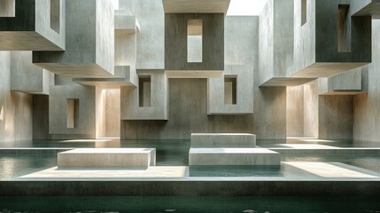 Abstract concrete architectural space