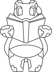 Turtle Book Animal Vector Graphic Art Illustration