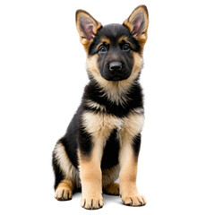 german shepherd puppy isolated on transparent background