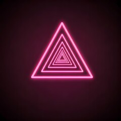 Pulsing neon-colored triangular shapes on a dark background, AI Generated