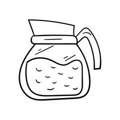 Coffee Pot line doodle icon with white background vector stock illustration