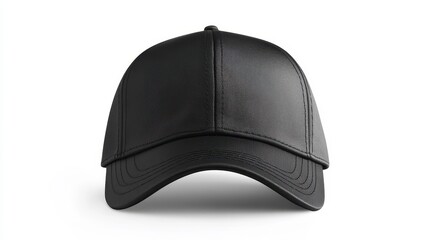 Classic Black Baseball Cap Mockup on Solid Background