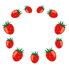 Strawberry frame. Berry wreath. Summer strawberry. 
