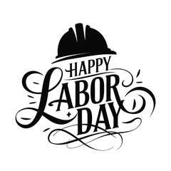 Happy Labor Day Hand Lettering Banner Template.