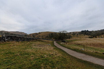 Fototapeta premium Malham Cove - Enroute to Janet's Foss waterfall, Yorkshire
