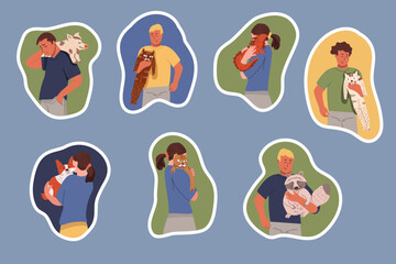 A set of cute capybara, capibara, capy, collection, different activities, musical instruments, hand drawn vector illustration.