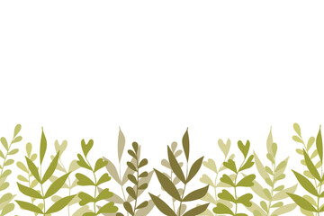 Floral frame with colorful exotic branches on white background. Ornate border with tropic leaves. Vector stock illustration for wallpaper, posters, card. Doodle style. Copy space.