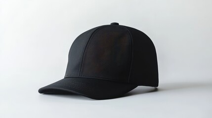 Fototapeta premium Minimal Black Baseball Cap for Outdoor Fashion