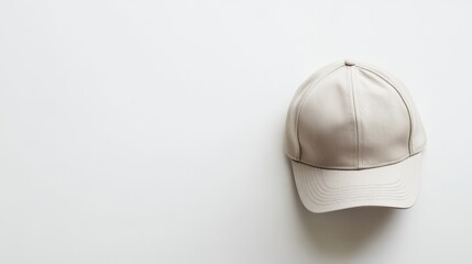 Minimalist Beige Baseball Cap on Flat Surface