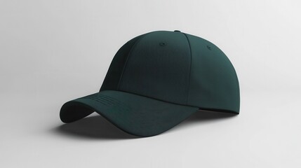 Fototapeta premium Realistic Dark Green Baseball Cap Mockup