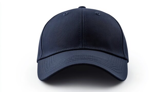 Structured Navy Blue Baseball Cap Top Down View