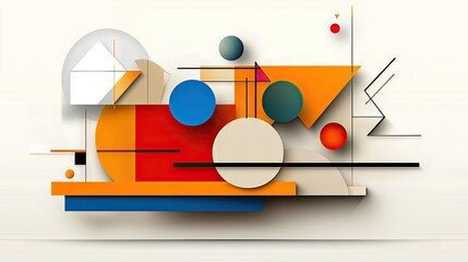 Obraz premium A creative geometric art piece featuring clean lines and a harmonious blend of colors.