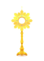 Fototapeta premium Jesus Christ in the monstrance present in the Sacrament of the Eucharist - 3D illustration