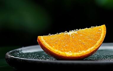 Fresh Orange Slice, Juicy Citrus Fruit Photography