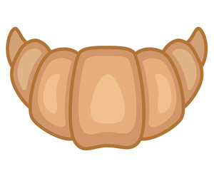 Croissant - baked product, bun - vector full color illustration. Croissant - dough snack with colored filling	