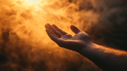 Hand Reaching for the Divine Light